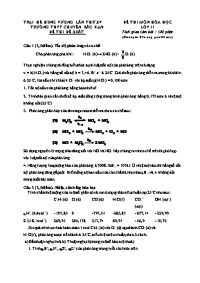 Đề thi đề xuất môn Hóa học Lớp 11 - Trường THPT chuyên Bắc Kạn